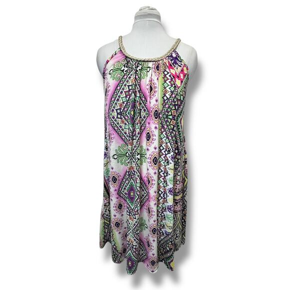 Shoreline Women’s Braided Cord Halter Swing Midi Dress Coverup, size L/XL - Picture 2 of 12